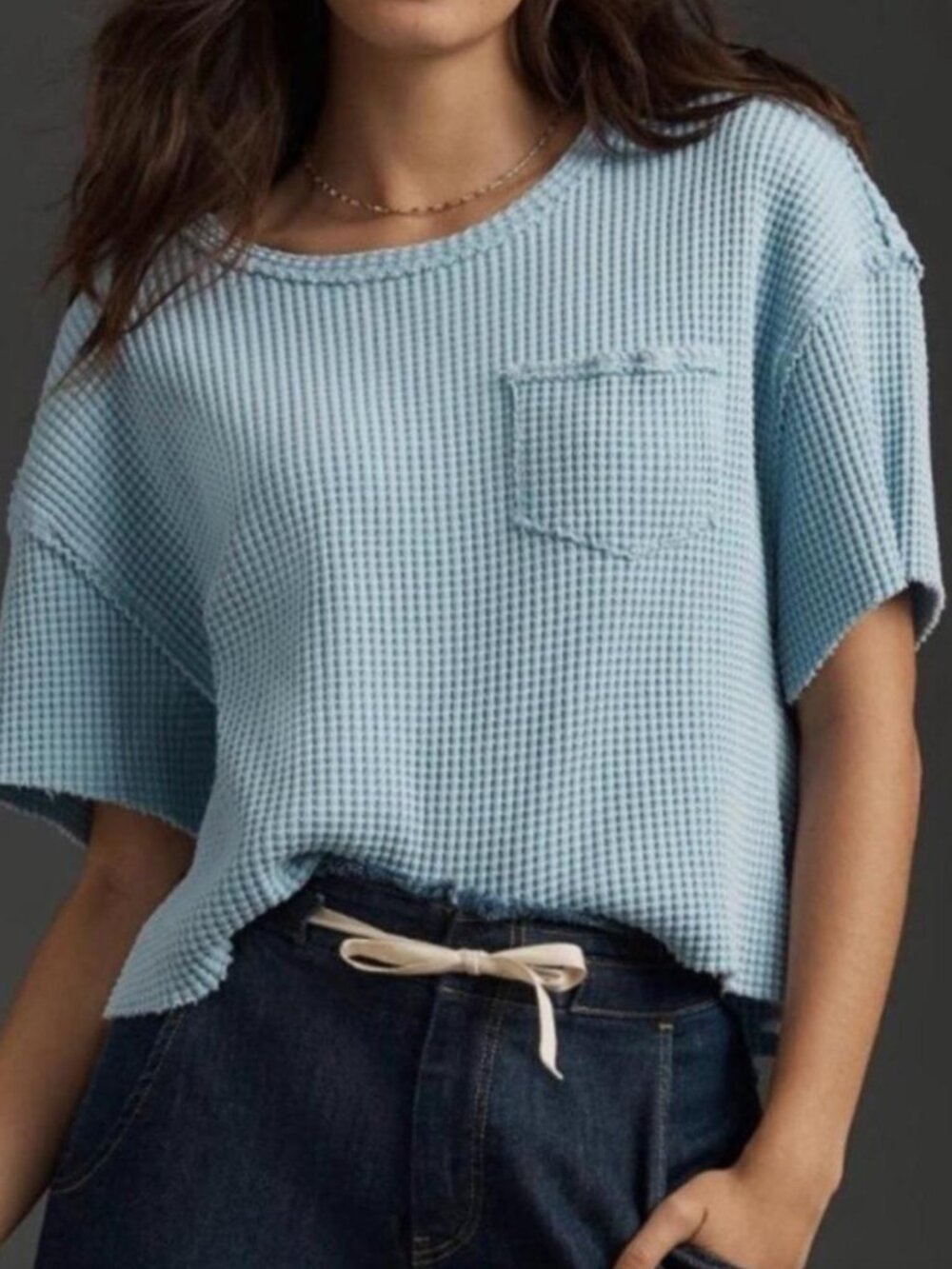 Pilcro Anthropologie Oversized Boxy Short-Sleeve Waffle T-Shirt S Granola girl